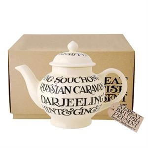 Emma Bridgewater Black Toast All Over Writing 4 Cup Teapot